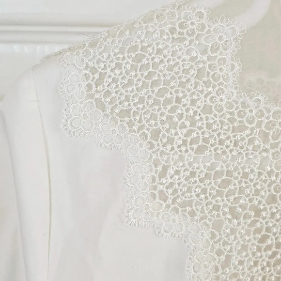 Elie Tahari NWOT Women's Lace Embroidery Button Down Blouse Small‎ Sheer Silk - Picture 10 of 15